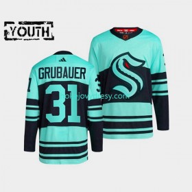 Dětské Hokejový Dres Seattle Kraken Philipp Grubauer 31 Adidas 2022-2023 Reverse Retro Modrý Authentic